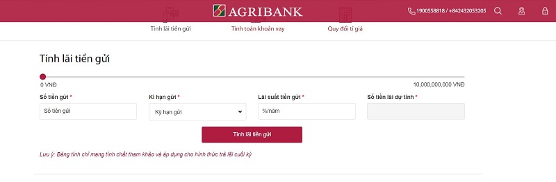 Khách hàng có thể tính lãi suất tiết kiệm ngân hàng Agribank thông qua công cụ thông minh